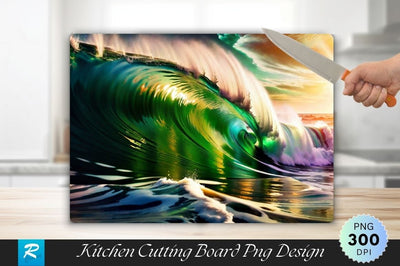 Perfect Wave Barrel Background Cutting Board PNG Design Sublimation Regulrcrative 
