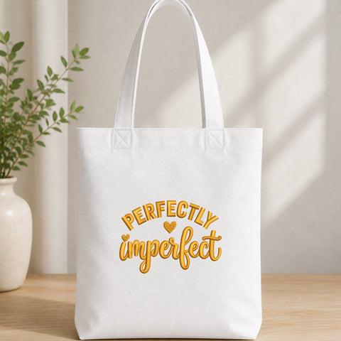 Perfectly Imperfect Embroidery Design – Inspirational Quote Machine Embroidery File, Self Love Positive Saying with Hearts Embroidery/Applique DESIGNS PatternFeed8 