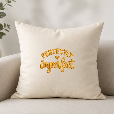 Perfectly Imperfect Embroidery Design – Inspirational Quote Machine Embroidery File, Self Love Positive Saying with Hearts Embroidery/Applique DESIGNS PatternFeed8 