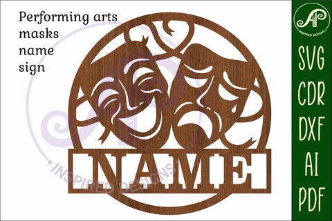 Performing arts theme name sign svg laser SVG APInspireddesigns 