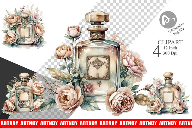 Perfume Bottle Clipart Sublimation artnoy 