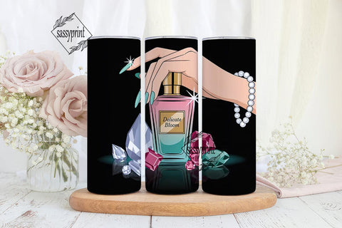 Perfume & Jewels Tumbler Wrap Sublimation sassyprint 