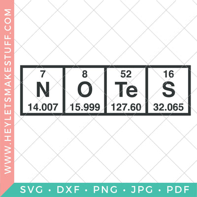 Periodic Table: "NOTES" SVG Hey Let's Make Stuff 