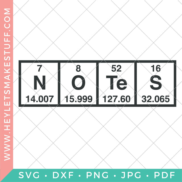 Periodic Table: "NOTES" SVG Hey Let's Make Stuff 