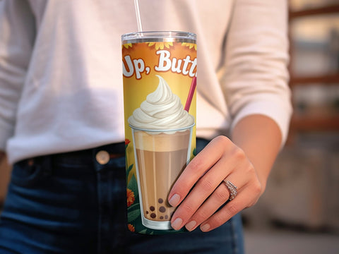 Perk Up buttercup Tumbler wrap Sublimation PNG Sublimation Luvleigh Digitals 