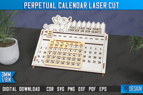 Perpetual Calendar Bundle | Desktop Calendar | Never Ending Calendar | CNC Files SVG Fly Design 