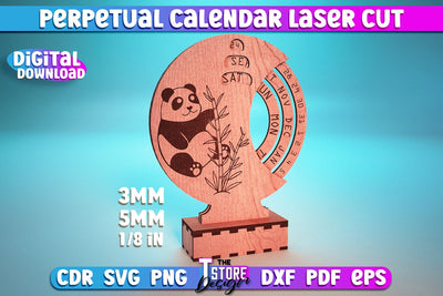 Perpetual Calendar Laser Cut | Calendar SVG Design | CNC Files SVG The T Store Design 