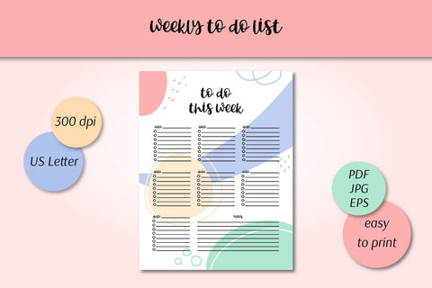 Personal Planner Printable Template To Do List Daily Weekly Sublimation AnnaViolet_store 