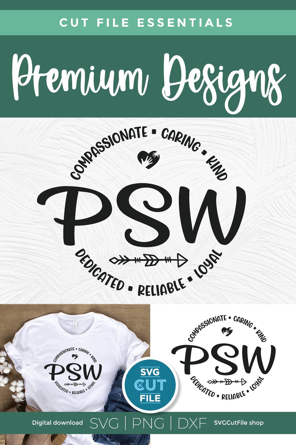 Personal support worker svg, a PSW svg round circle design for crafters ...