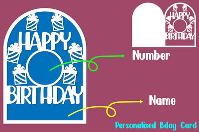 Personalised Birthday Card, Personalized Card SVG zafrans studio 