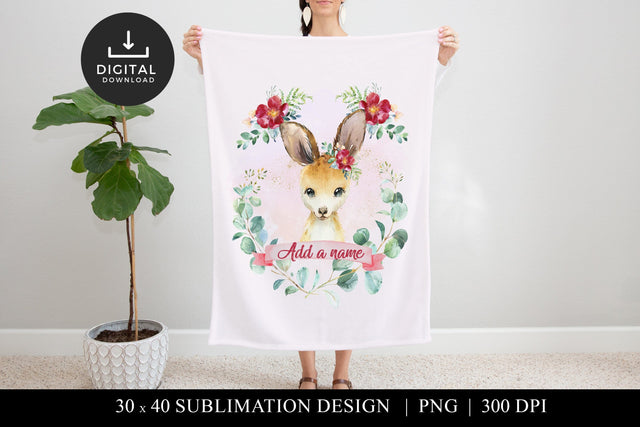 Personalized Baby Kangaroo Blanket Design, Sublimation PNG Sublimation BijouBay 