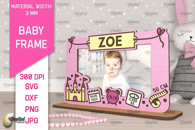 Personalized Baby Photo Frame Laser Cut. Kids Frame SVG SVG Evgenyia Guschina 