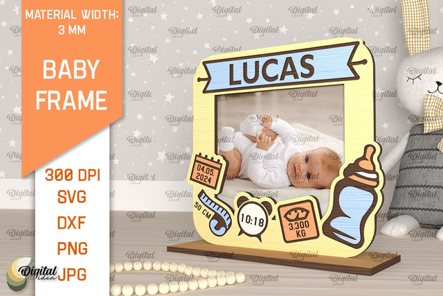 Personalized Baby Photo Frame Laser Cut. Kids Frame SVG SVG Evgenyia Guschina 
