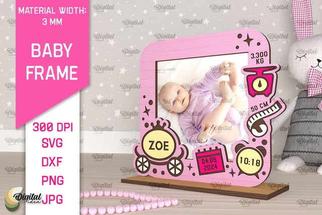 Personalized Baby Photo Frame Laser Cut. Kids Frame SVG SVG Evgenyia Guschina 