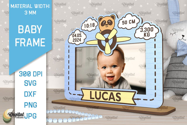 Personalized Baby Photo Frame Laser Cut. Kids Frame SVG SVG Evgenyia Guschina 