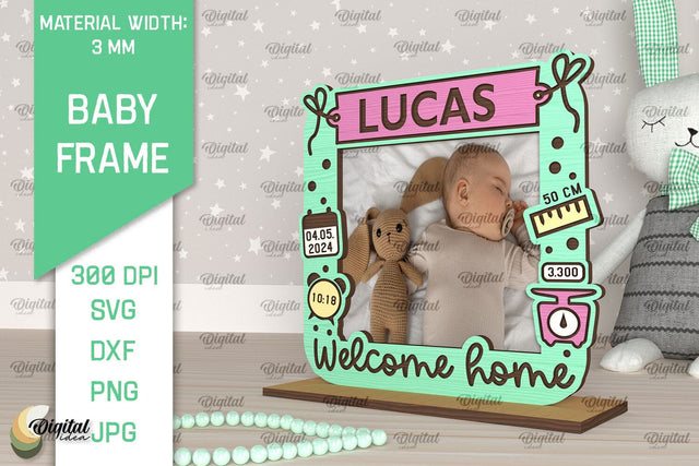 Personalized Baby Photo Frame Laser Cut. Kids Frame SVG SVG Evgenyia Guschina 