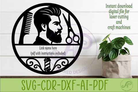 Personalized Barber Name Sign, Custom Salon Wall Decor, SVG APInspireddesigns 