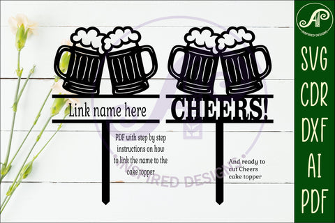 Personalized Beers cake topper SVG laser cut SVG APInspireddesigns 