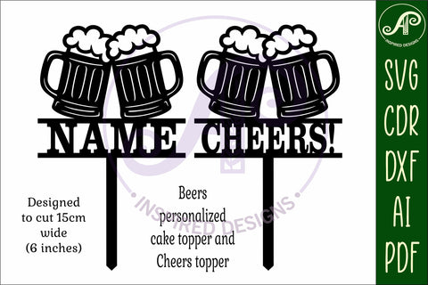 Personalized Beers cake topper SVG laser cut SVG APInspireddesigns 