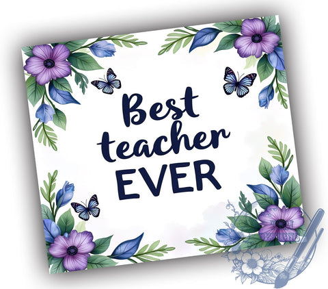 Personalized Best Teacher Tumbler, Teacher Tumbler, Best Teacher Gift, Teacher Appreciation Cup, Educational Drinkware, Sublimation Wrap, Thank You Teacher, Personalized Teacher Gift Sublimation ToriDesigns 