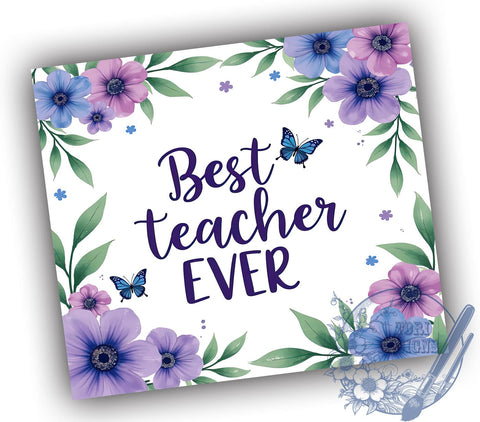 Personalized Best Teacher Tumbler, Teacher Tumbler, Best Teacher Gift, Teacher Appreciation Cup, Educational Drinkware, Sublimation Wrap, Thank You Teacher, Personalized Teacher Gift Sublimation ToriDesigns 