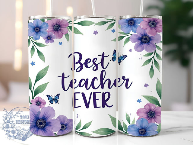Personalized Best Teacher Tumbler, Teacher Tumbler, Best Teacher Gift, Teacher Appreciation Cup, Educational Drinkware, Sublimation Wrap, Thank You Teacher, Personalized Teacher Gift Sublimation ToriDesigns 