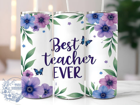 Personalized Best Teacher Tumbler, Teacher Tumbler, Best Teacher Gift, Teacher Appreciation Cup, Educational Drinkware, Sublimation Wrap, Thank You Teacher, Personalized Teacher Gift Sublimation ToriDesigns 