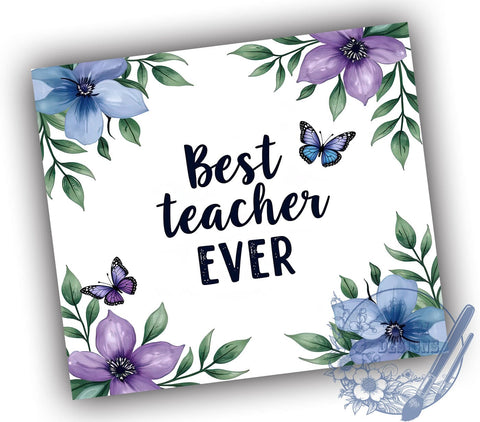 Personalized Best Teacher Tumbler, Teacher Tumbler, Best Teacher Gift, Teacher Appreciation Cup, Educational Drinkware, Sublimation Wrap, Thank You Teacher, Personalized Teacher Gift Sublimation ToriDesigns 