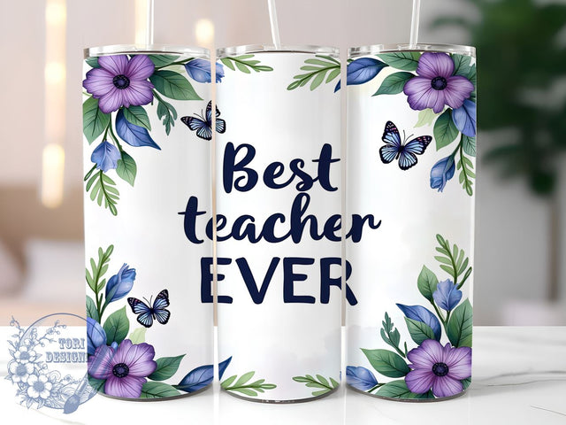 Personalized Best Teacher Tumbler, Teacher Tumbler, Best Teacher Gift, Teacher Appreciation Cup, Educational Drinkware, Sublimation Wrap, Thank You Teacher, Personalized Teacher Gift Sublimation ToriDesigns 