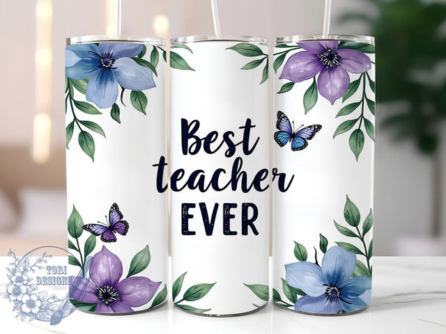 Personalized Best Teacher Tumbler, Teacher Tumbler, Best Teacher Gift, Teacher Appreciation Cup, Educational Drinkware, Sublimation Wrap, Thank You Teacher, Personalized Teacher Gift Sublimation ToriDesigns 