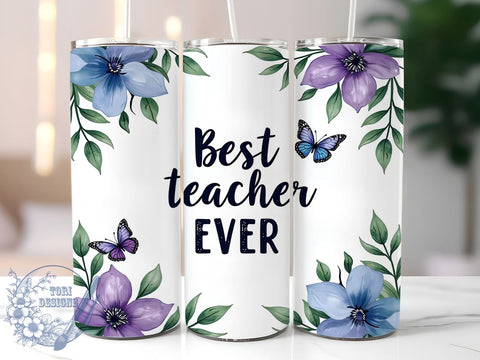 Personalized Best Teacher Tumbler, Teacher Tumbler, Best Teacher Gift, Teacher Appreciation Cup, Educational Drinkware, Sublimation Wrap, Thank You Teacher, Personalized Teacher Gift Sublimation ToriDesigns 