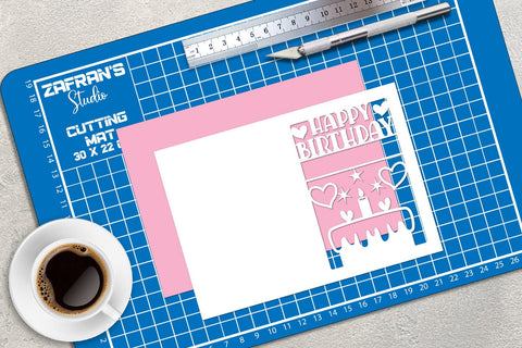 Personalized Birthday Card Papercut Cricut Project SVG zafrans studio 