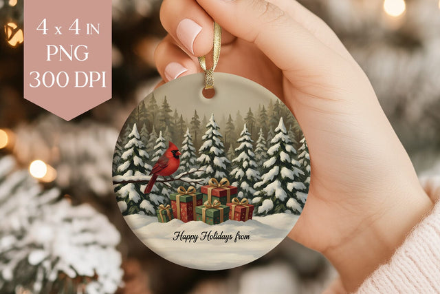 Personalized Cardinal Ornament PNG Sublimation BijouBay 