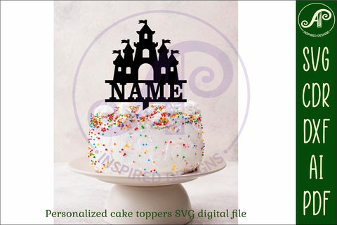 Personalized Castle cake topper SVG laser cut SVG APInspireddesigns 