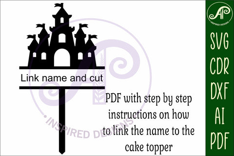 Personalized Castle cake topper SVG laser cut SVG APInspireddesigns 