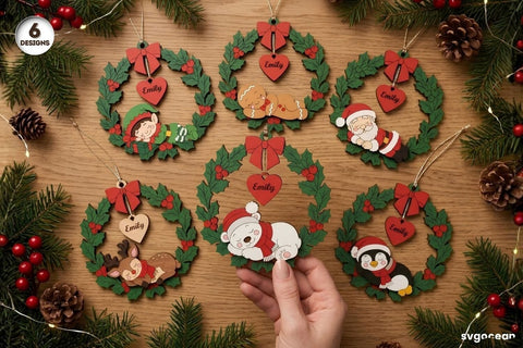 Personalized Christmas Ornaments SVG Bundle SVG SvgOcean 
