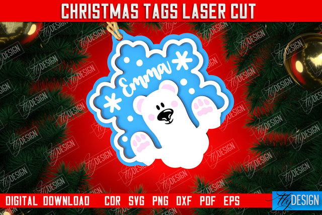 Personalized Christmas Tag | Gift Tags | Christmas Gift Card | Christmas Eve | Xmas Gift | CNC File SVG Fly Design 