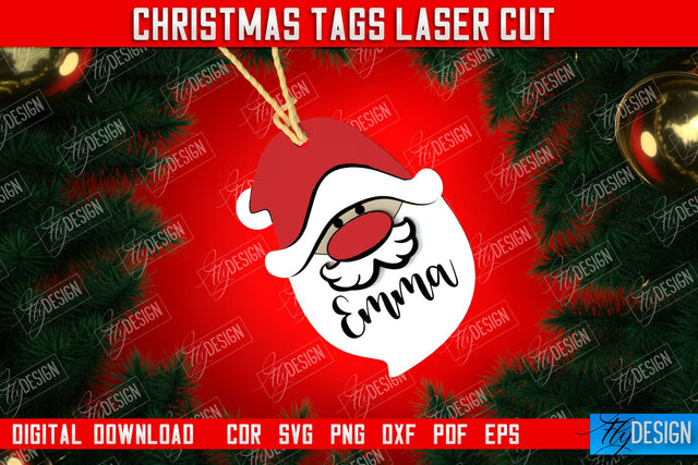 Personalized Christmas Tag | Gift Tags | Christmas Gift Card | Christmas Eve | Xmas Gift | CNC File SVG Fly Design 