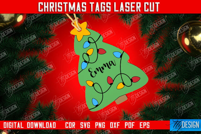 Personalized Christmas Tag | Gift Tags | Christmas Gift Card | Christmas Eve | Xmas Gift | CNC File SVG Fly Design 