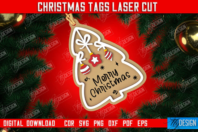 Personalized Christmas Tag | Gift Tags | Christmas Gift Card | Christmas Eve | Xmas Gift | CNC File SVG Fly Design 