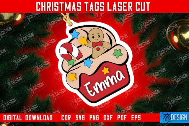 Personalized Christmas Tag | Gift Tags | Christmas Gift Card | Christmas Eve | Xmas Gift | CNC File SVG Fly Design 