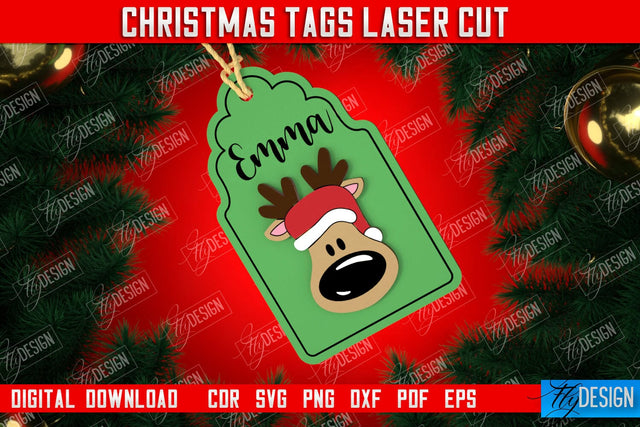 Personalized Christmas Tag | Gift Tags | Christmas Gift Card | Christmas Eve | Xmas Gift | CNC File SVG Fly Design 