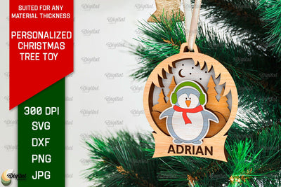 Personalized Christmas Tree Toy Laser Cut. Xmas Decor SVG SVG Evgenyia Guschina 