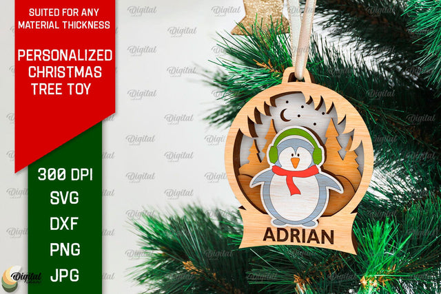 Personalized Christmas Tree Toy Laser Cut. Xmas Decor SVG SVG Evgenyia Guschina 