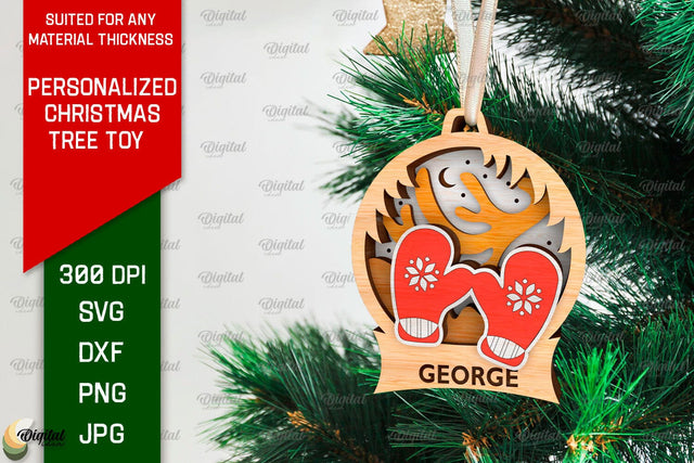 Personalized Christmas Tree Toy Laser Cut. Xmas Decor SVG SVG Evgenyia Guschina 