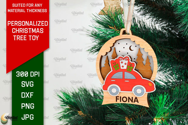 Personalized Christmas Tree Toy Laser Cut. Xmas Decor SVG SVG Evgenyia Guschina 