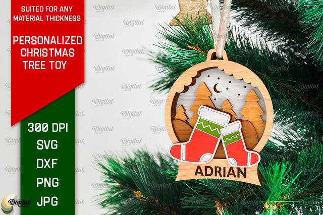 Personalized Christmas Tree Toy Laser Cut. Xmas Decor SVG SVG Evgenyia Guschina 