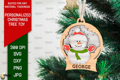 Personalized Christmas Tree Toy Laser Cut. Xmas Decor SVG SVG Evgenyia Guschina 