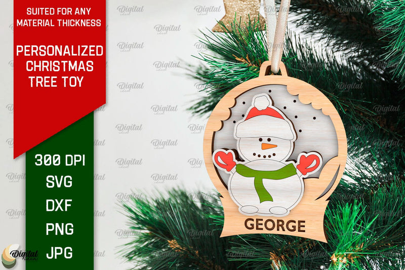 Personalized Christmas Tree Toy Laser Cut. Xmas Decor SVG SVG Evgenyia Guschina 