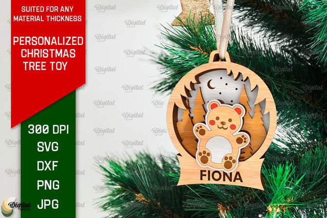 Personalized Christmas Tree Toy Laser Cut. Xmas Decor SVG SVG Evgenyia Guschina 